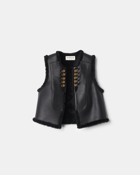 Yves Shearling Vest – Maison Mayle