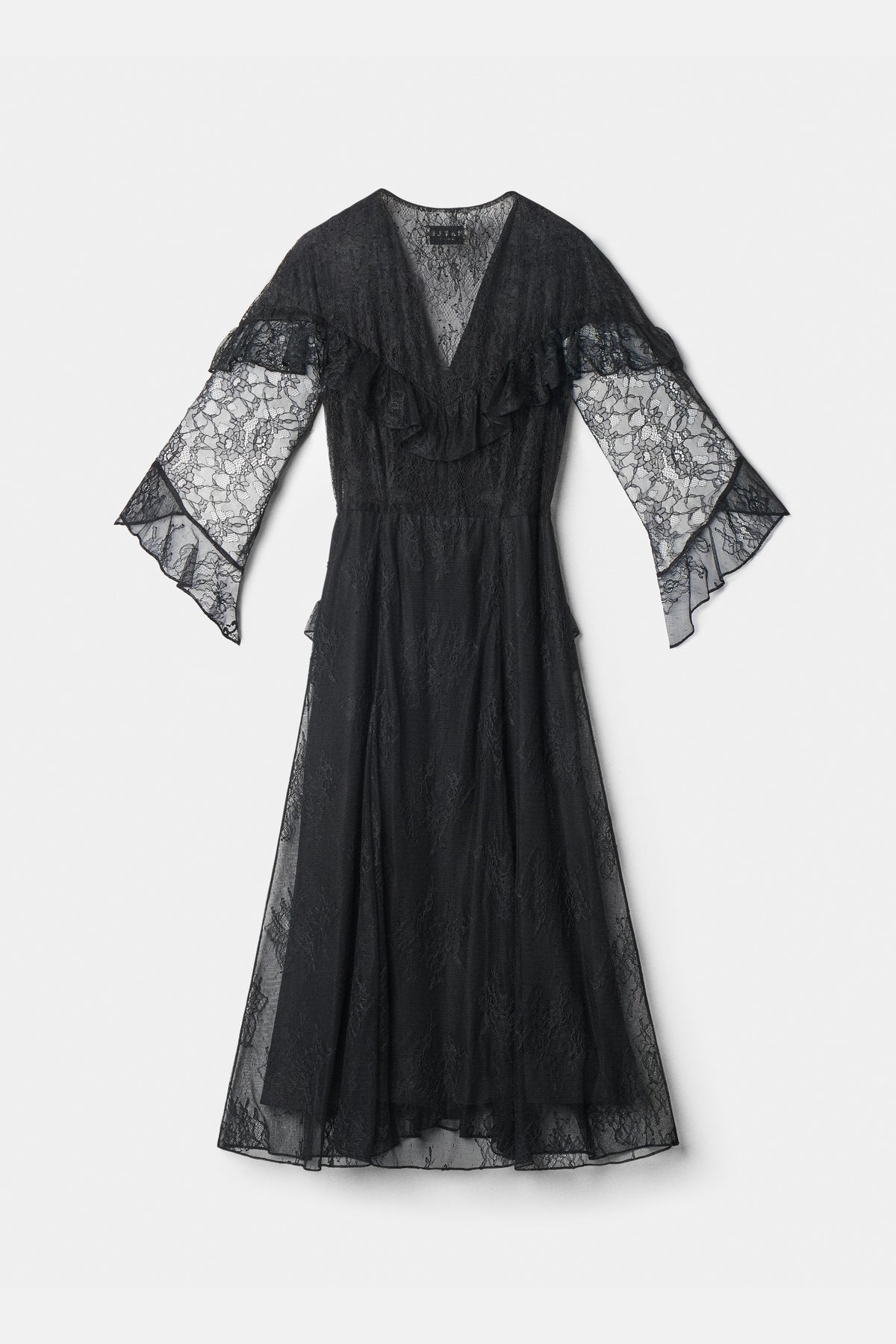 majorelle boston midi dress LACE Bottom Size:34x30 Floral print mesh Maxi Low Carbon Club De Jazz Dress