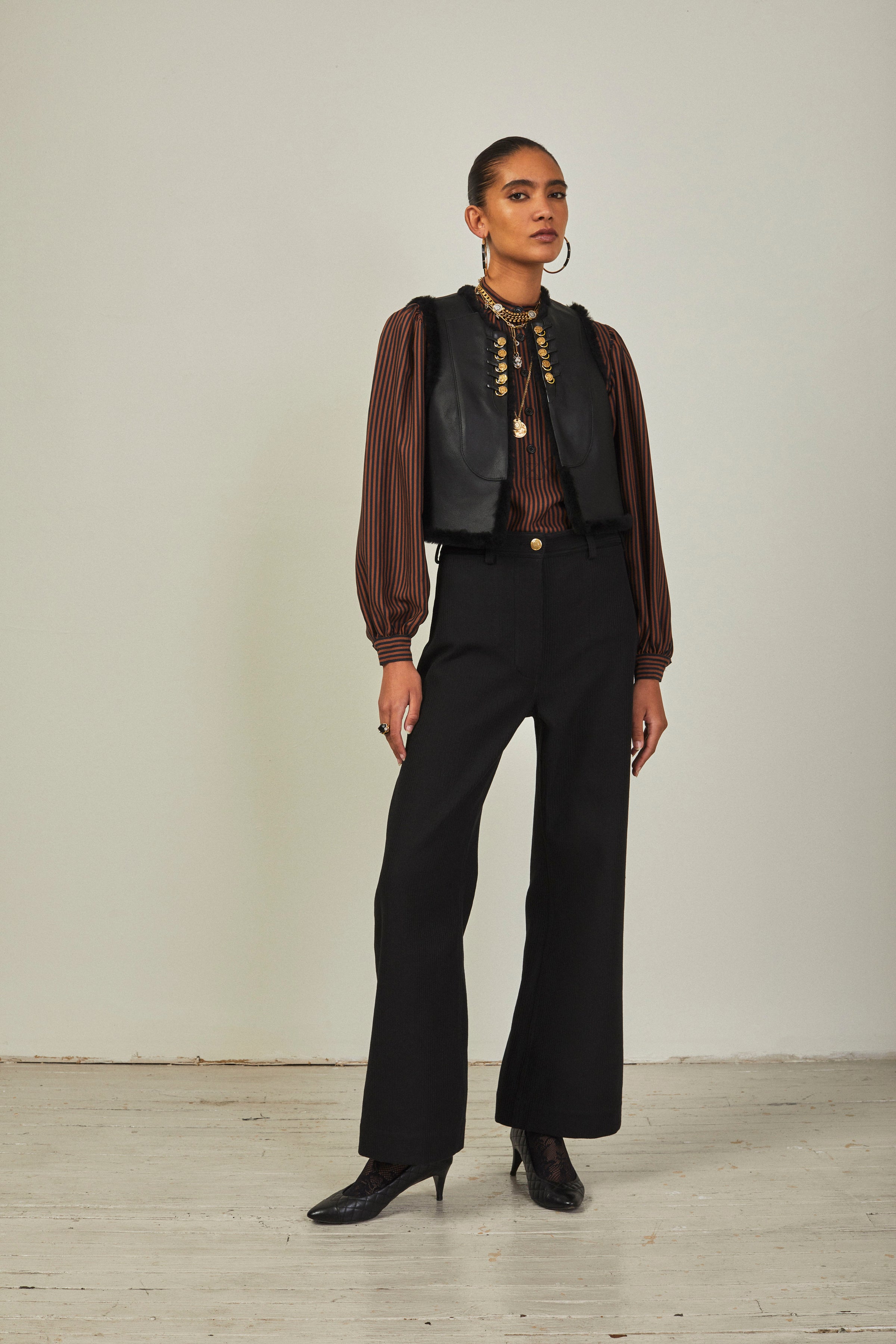 Yves Shearling Vest – Maison Mayle