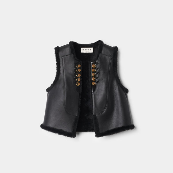 Yves Shearling Vest – Maison Mayle